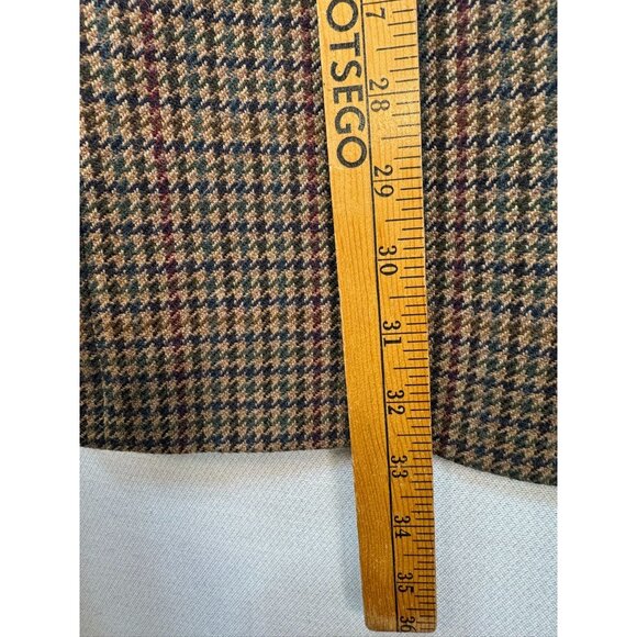 Chaps Ralph Lauren Mens Houndstooth Wool Blazer Jacket 42T Brown Academia - Picture 9 of 14